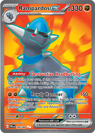 Rampardos ex - 100/084 - ME05: Pitch Black (PBL)