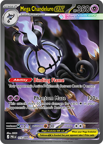 Mega Chandelure ex - 115/084 - ME05: Pitch Black (PBL)