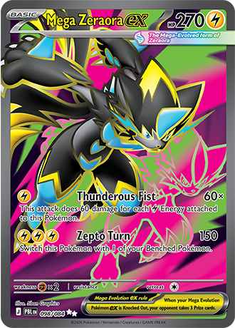 Mega Zeraora ex - 098/084 - ME05: Pitch Black (PBL)