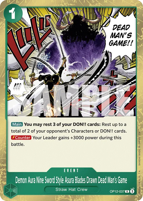 (R) Demon Aura Nine Sword Style Asura Blades Drawn Dead Man's Game OP12-037