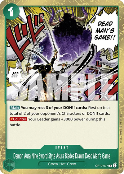 (R) Demon Aura Nine Sword Style Asura Blades Drawn Dead Man's Game OP12-037